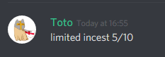 A testimonial for MarriageBot. Reads 'limited incest 5/10'.